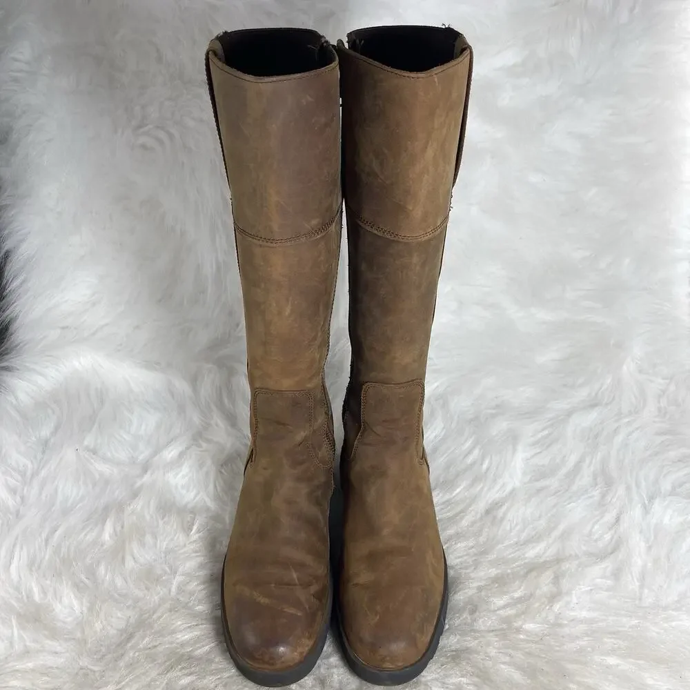 Timberland Graceyn Women’s 8 Brown Waterproof Tall Side Zip A2FXB A5819